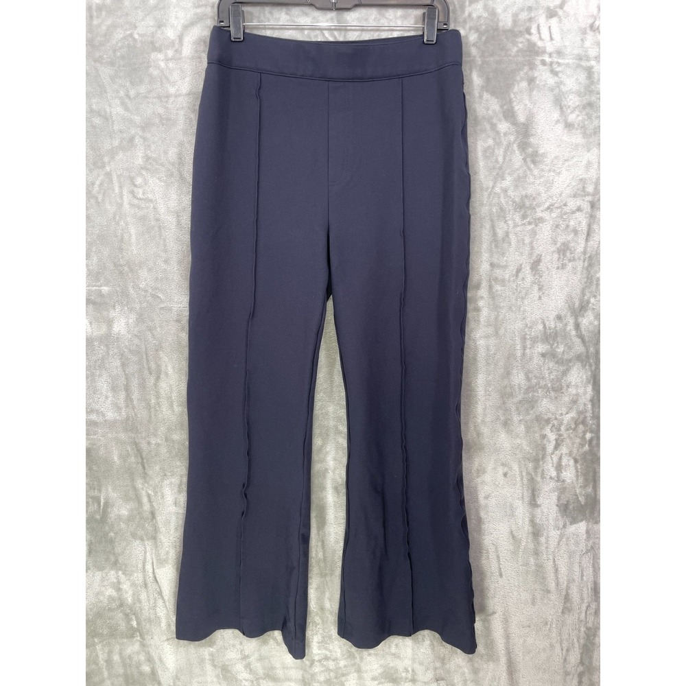 Spanx The Perfect Pant Women's XL Hi Rise Flare Wide Leg Trouser Navy  Pintuck